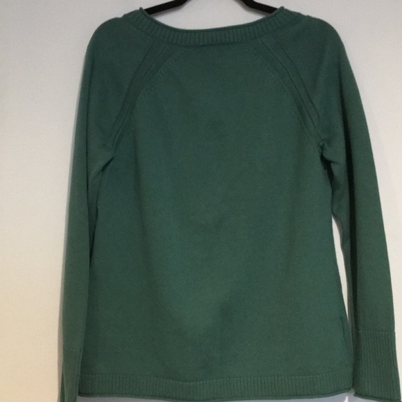 Eddie Bauer green V-neck cotton sweater LP - Picture 5 of 6
